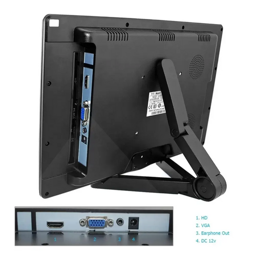 Moniteur d'Affichage IPS Pleine Vue Portable de 13,3 Pouces avec Haute Définition 1920x1080 13.3 Inch Portable Full View IPS Display Monitor 1920x1080 High Definition