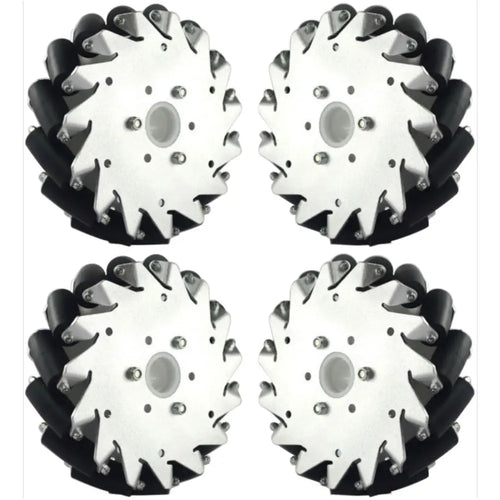152 mm aluminium Mecanum wielset (2x links, 2x rechts) 152mm Mecanum Wheel Set (2x Left, 2x Right)