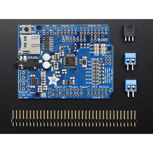 Adafruit Music Maker Bouclier MP3 Adafruit Music Maker pour Arduino avec ampli stéréo 3 W v1.0  Adafruit Music Maker MP3 Shield for Arduino w/ 3W Stereo Amp v1.0