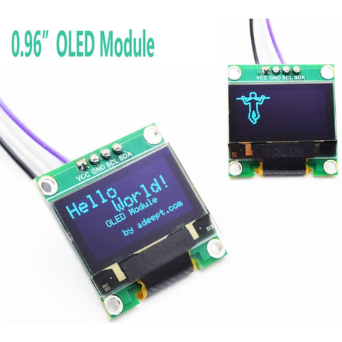 Pantalla OLED de 0,96pulg 128x64 SSD1306 I2C Serial Adeept c/ Autoiluminación (4x) Adeept 0.96in OLED Module 128x64 SSD1306 I2C Serial Self-Luminous Display (4x)