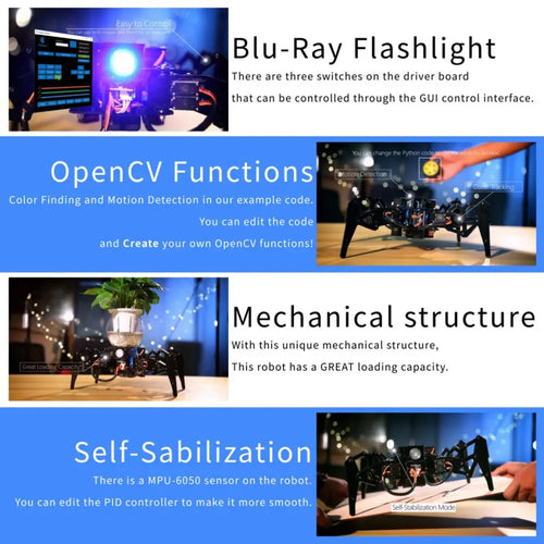 Adeept Kit Robot Araignée Quadrupède DarkPaw pour Raspberry Pi Adeept DarkPaw Quadruped Spider Robot Kit for Raspberry Pi