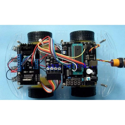 DIY Robot Car Smart Chassis Kit met Speed Encoder 4W 2-Layer voor Arduino, RPi DIY Robot Car Smart Chassis Kit w/ Speed Encoder 4W 2-Layer for Arduino, RPi