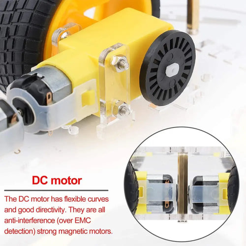 DIY Robot Car Smart Chassis Kit met Speed Encoder 4W 2-Layer voor Arduino, RPi DIY Robot Car Smart Chassis Kit w/ Speed Encoder 4W 2-Layer for Arduino, RPi
