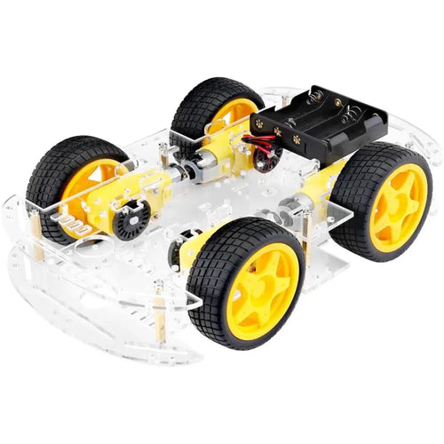 DIY Robot Car Smart Chassis Kit met Speed Encoder 4W 2-Layer voor Arduino, RPi DIY Robot Car Smart Chassis Kit w/ Speed Encoder 4W 2-Layer for Arduino, RPi