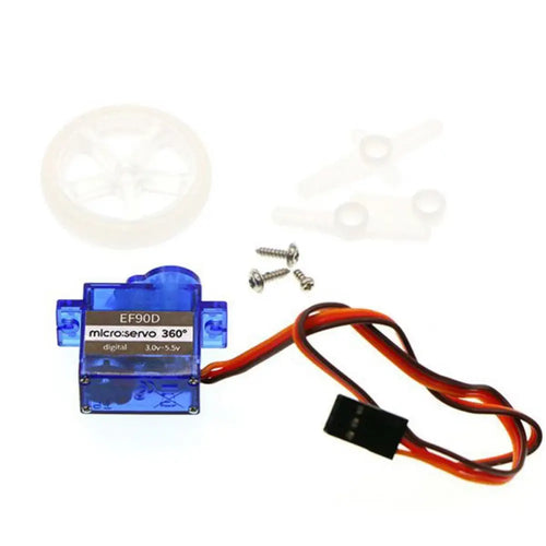 ElecFreaks EF90D 360 digitale servo met wiel en band ElecFreaks EF90D 360 Digital Servo w/ Wheel & Tire