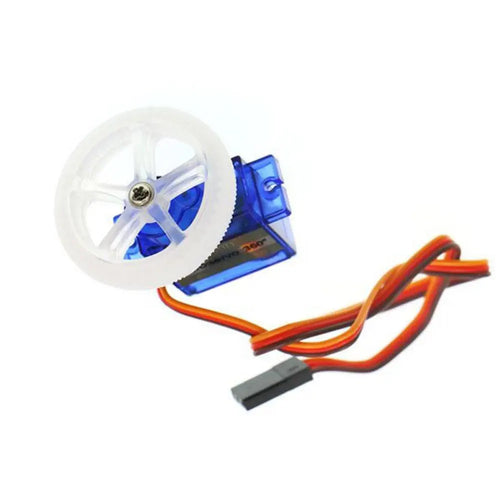 ElecFreaks EF90D 360 digitale servo met wiel en band ElecFreaks EF90D 360 Digital Servo w/ Wheel & Tire