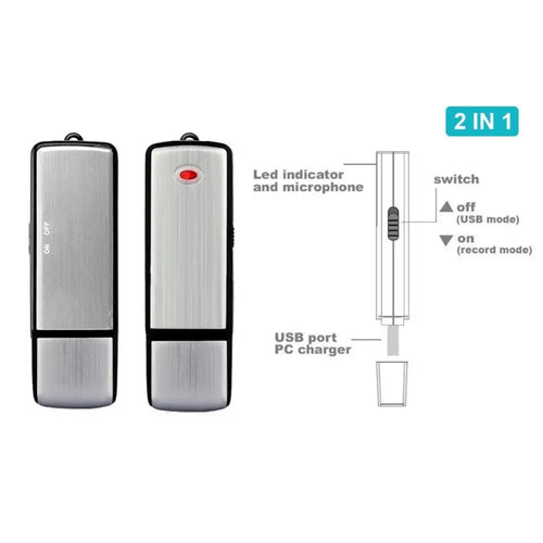 Mini-enregistreur vocal USB 8G d'Elecrow Elecrow 8G Mini USB Voice Recorder