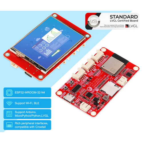 Pantalla táctil LCD TFT SPI 320x240 de 2,4 pulg HMI ESP32 Elecrow CrowPanel s/ carcasa Elecrow CrowPanel 2.4-inch ESP32 HMI 320x240 SPI TFT LCD Touchscreen w/o Case