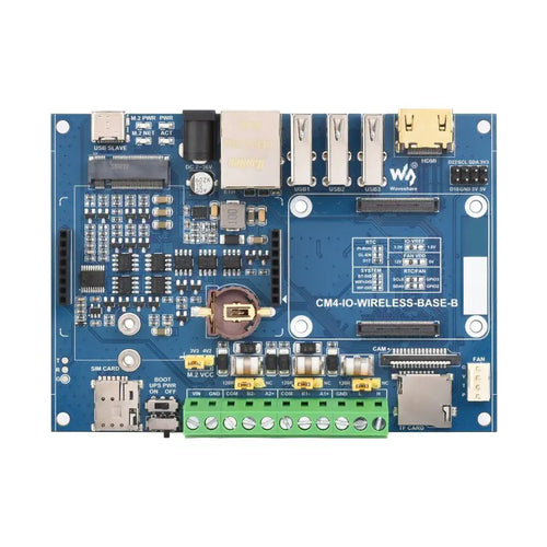 Industrielles IoT 5G/4G Drahtlose Erweiterung für RPi CM4 mit USV, M.2 Slot, 4G Modul (EU) Industrial IoT 5G/4G Wireless Exp. for RPi CM4 w/ UPS, M.2 Slot, 4G Module (EU)
