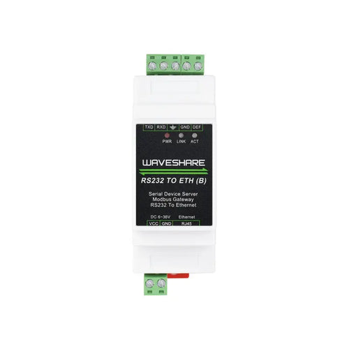 Industriële Seriële Server, RS232 naar RJ45 Ethernet, TCP/IP naar Serieel, Rail-montage Industrial Serial Server, RS232 to RJ45 Ethernet, TCP/IP to Serial, Rail-mount