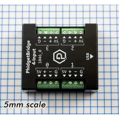 Interfaz de Sensor Wheatstone Bridge PhidgetBridge de Phidgets (Con Carcasa) Phidgets PhidgetBridge Wheatstone Bridge Sensor Interface (w/ Enclosure)