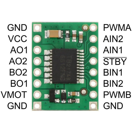 Pololu Dubbele DC Motoraandrijving 1A, 4.5V-13.5V- TB6612FNG Pololu Dual DC Motor Driver 1A, 4.5V-13.5V- TB6612FNG