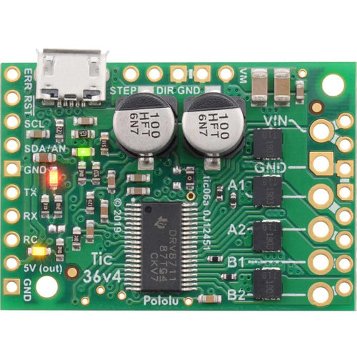 Controlador de Motor Paso a Paso de Múltiples Interfaces USB Tic 36v4 de Pololu (Soldado) Pololu Tic 36v4 USB Multi-Interface Stepper Motor Controller (Soldered)