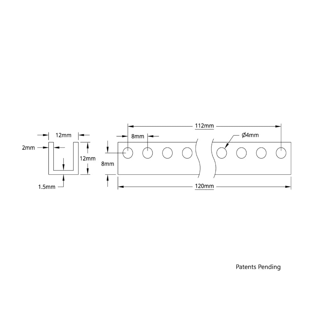UBeam de la Serie 1101 de ServoCity (15 Agujeros, Longitud 120mm