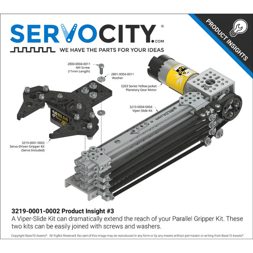 ServoCity Servo-Driven Parallel Gripper Kit (Servo Included) ServoCity Servo-Driven Parallel Gripper Kit (Servo Included)