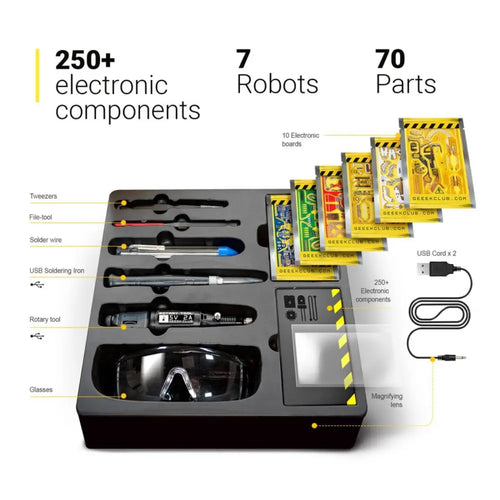 Kit de Soldadura Nano Robots Inteligentes + Kit de Herramientas de Geeek Club Geeek Club Smart Nano Bots Soldering Kit + Tool Kit