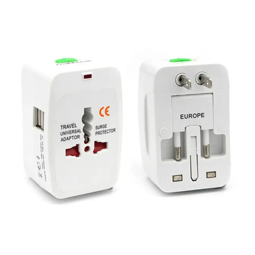 Adaptador de Enchufe Universal c/ Puerto USB Doble (EU/US/UK/AU) Universal Plug Adapter w/ Dual USB Port (EU/US/UK/AU)