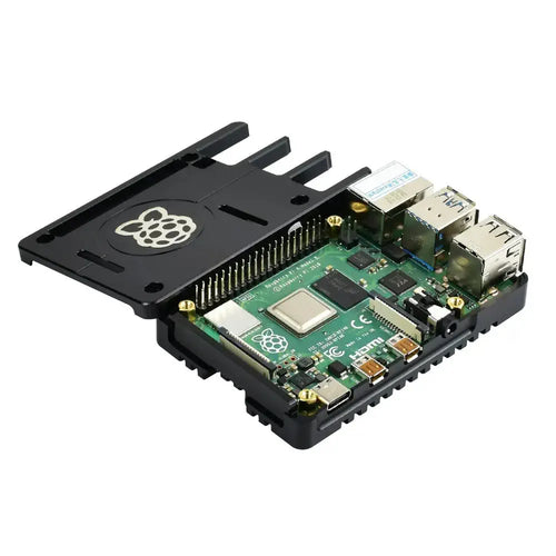 Waveshare Lichtgewicht Aluminiumlegering Behuizing voor Raspberry Pi 4, CNC Verwerking Waveshare Lightweight Case for Raspberry Pi 4, CNC Processing