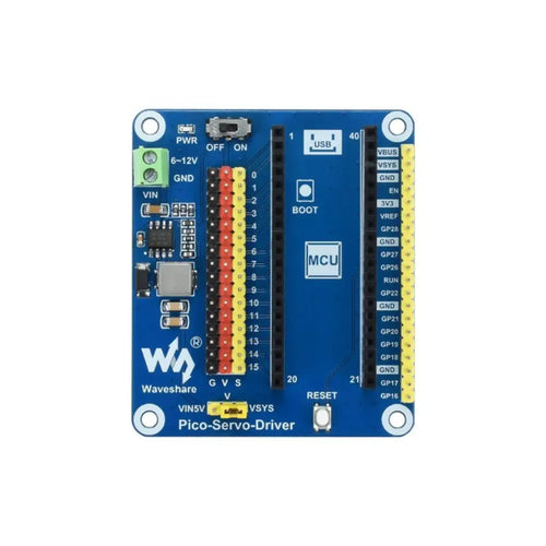 Waveshare Servo Driver Module for RPi Pico, 16CH, 16-bit Resolution Waveshare Servo Driver Module for RPi Pico, 16CH, 16-bit Resolution