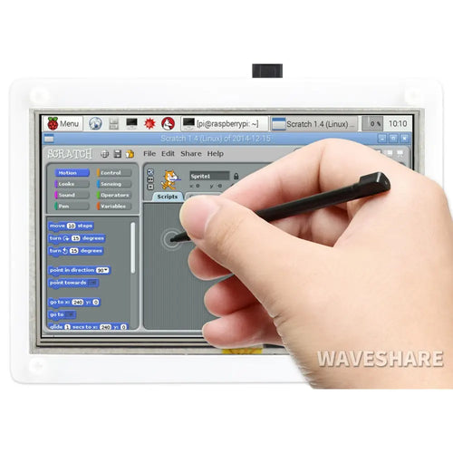 Pantalla LCD Táctil Resistiva 5 pulg c/Carcasa Bicolor, 800×480, HDMI, Bajo Consumo de Waveshare Waveshare 5" Resistive Touch Screen LCD w/ Bicolor Case, 800×480, HDMI, Low Power