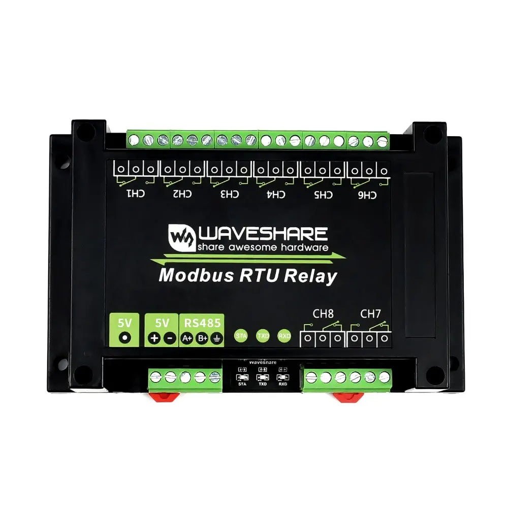 Industriële 8-kanaal Modbus RTU relay module met RS485 communicatie Industriële 8-kanaal Modbus RTU relay module met RS485 communicatie