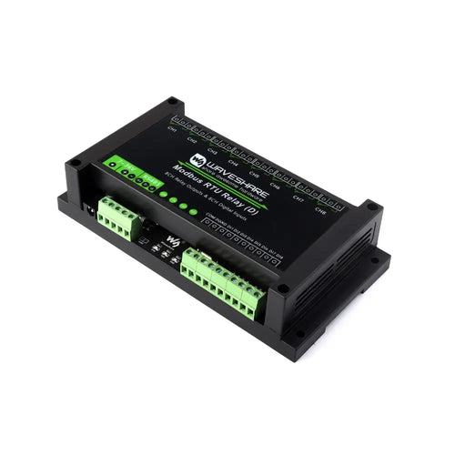 Waveshare Modbus RTU Industriel Module de Relais 8-Ch avec Entrée Numérique et Interface RS485 Waveshare Industrial Modbus RTU 8-Ch Relay Module w/ Digital Input & RS485 Interface