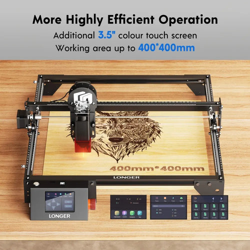 LONGER RAY5 5W Laser Engraver, 32-Bit Chipset, WIFI Connection, 3.5&quot; Touch Screen &amp; Offline Carving, 0.08x0.08mm Spot, 10000mm/min Max Speed, 400mmx400mm