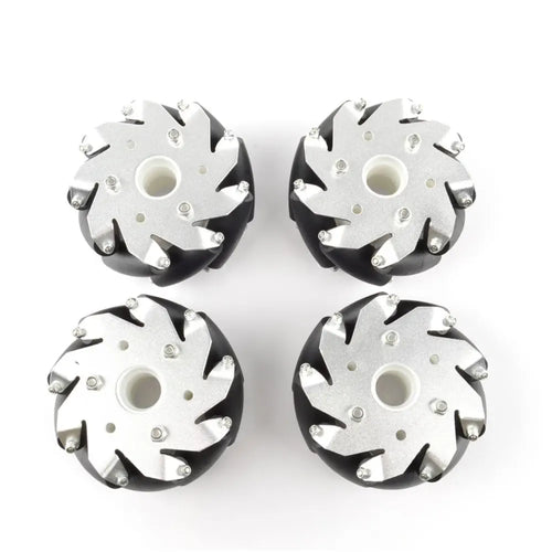 100mm Aluminum Mecanum Wheel Set (2x Left, 2x Right)