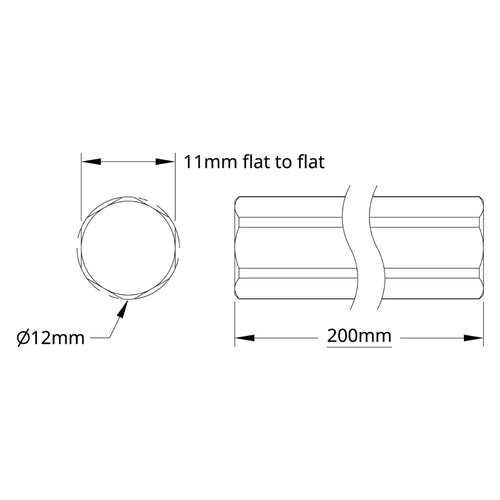 12mm REX™ Shaft (200mm Length)