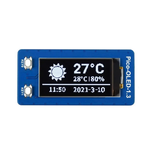 Waveshare 1.3in OLED Display Module for Raspberry Pi Pico, 64x128, SPI/I2C