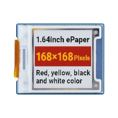 Waveshare 1.64inch square E-Paper Module (G), 168x168, Red/Yellow/Black/White