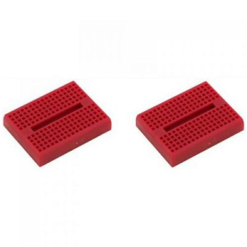 170 Tie Point Mini Solderless Breadboard Pair - Red