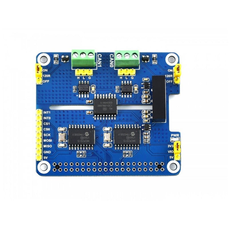 Waveshare 2-Ch Isolated CAN Expansion HAT for Raspberry Pi, Dual Chips Solution