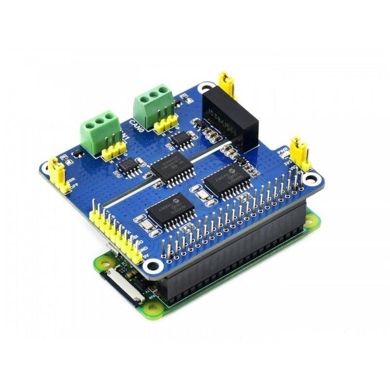 Waveshare 2-Ch Isolated CAN Expansion HAT for Raspberry Pi, Dual Chips Solution