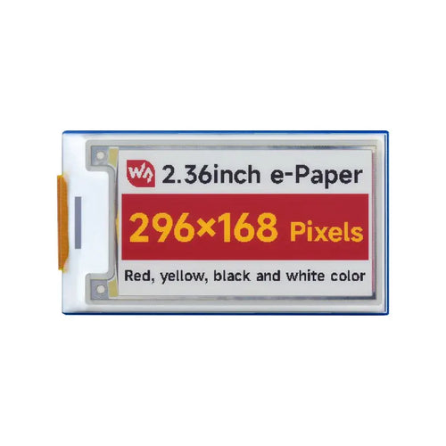 Waveshare 2.36inch E-Paper Module (G), 296x168, Red/Yellow/Black/White