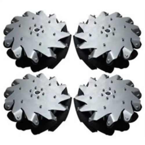 254mm Steel Mecanum Wheel Set (2x Left, 2x Right)