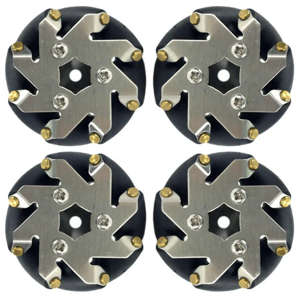 48mm Steel Mecanum Wheel Set (2x Left, 2x Right)