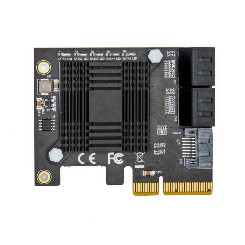 5-Port PCle SATA Adapter - PCI Express x1 to x5 SATA