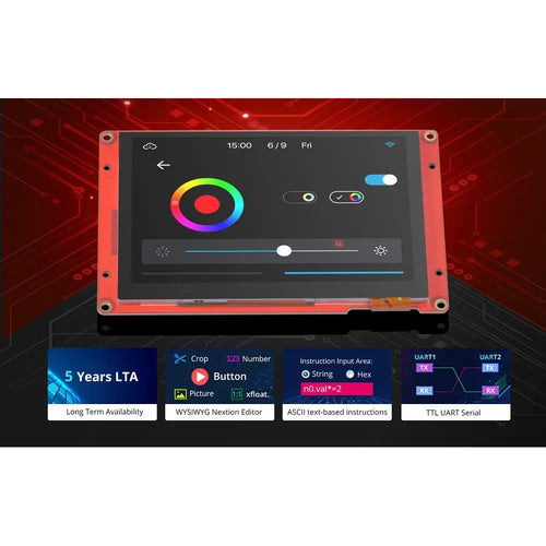 Nextion NX8048P050 5-Inch Intelligent Series Resistive HMI Touch Display