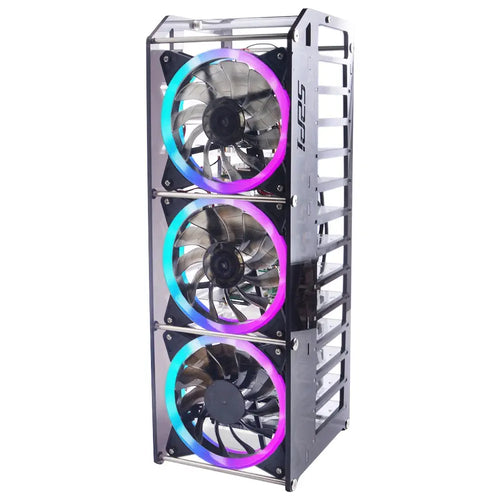 52Pi 12-Layer Acrylic Cluster Case w/ RGB LED Fan for Raspberry Pi & Jetson Nano