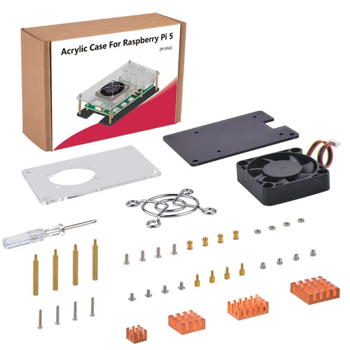 52Pi Acrylic Cooling Case w/ Fan & Heatsinks for Raspberry Pi 5