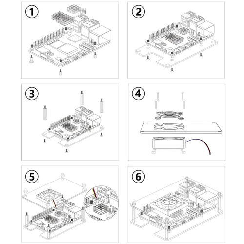 52Pi Acrylic Cooling Case w/ Fan & Heatsinks for Raspberry Pi 5