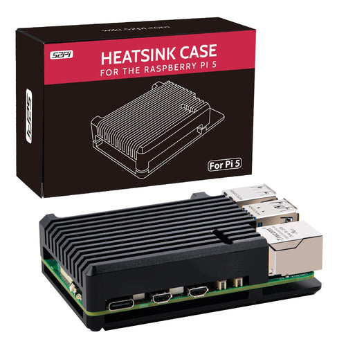 52Pi Aluminum Case Enlosure Heatsink w/o Fan for Raspberry Pi 5 (Black)