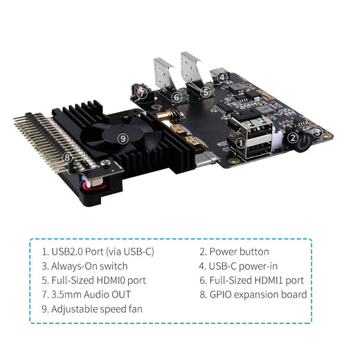 52Pi DeskPi Lite Raspberry Pi 4 Case w/ Heat Sink & PWM Fan