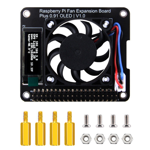 52Pi Fan Expansion Board Plus 0.91 OLED V1.0 for Raspberry Pi 4B/3B+/3B/2B