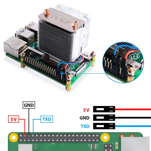 52Pi ICE Tower CPU Cooling System V2 w/ RGB LED for Raspberry Pi 4B/3B+ (Silver)