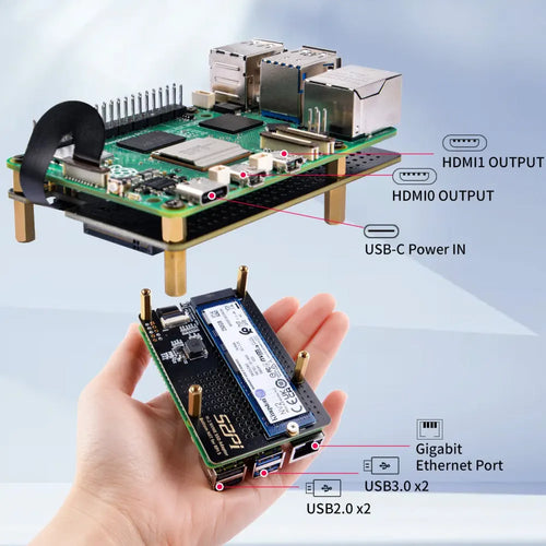 52Pi N07 M.2 PCIe NVMe Extension Adapter for Raspberry Pi 5