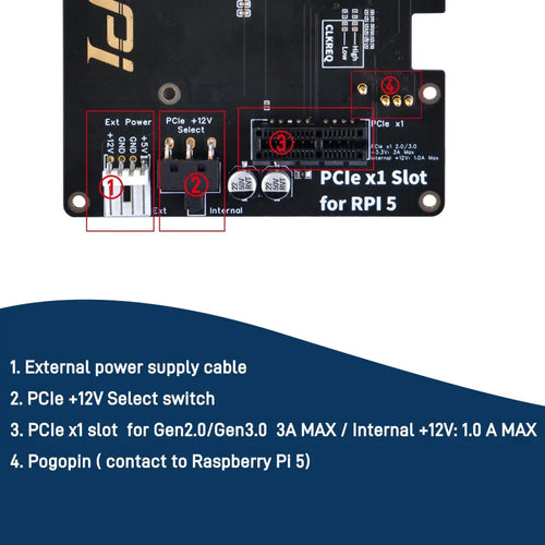 52Pi P02 PCIe Slot for Raspberry Pi 5 Extention Adapter Board