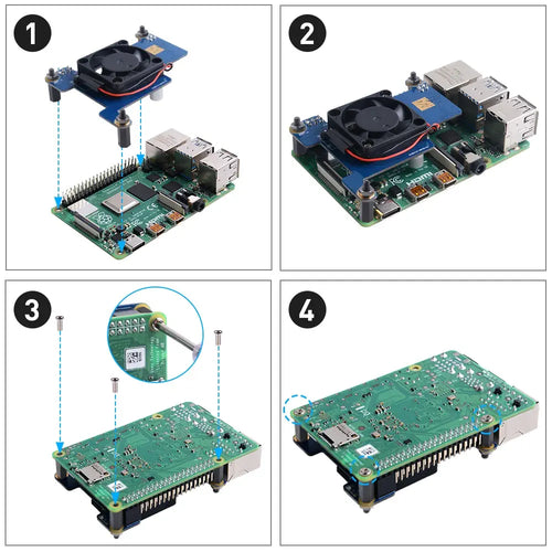 52Pi Raspberry Pi PoE HAT w/ Cooling Fan for Pi 4 Model B/3B+