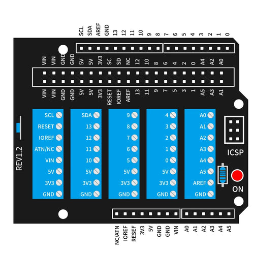 52Pi Screw Terminal Expansion Board for Arduino UNO (Blue)